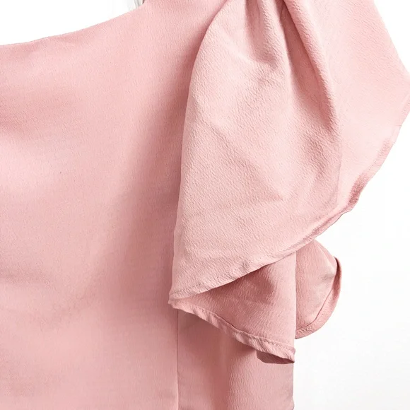 Active USA NWT Short Sleeve Button-Up Light Pink Crop Top - Picture 8 of 9